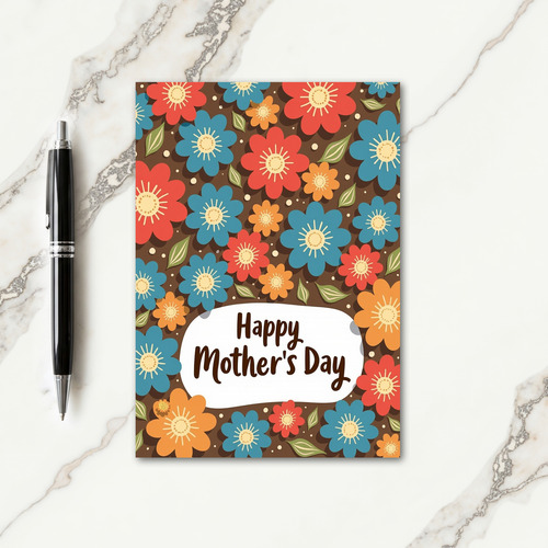 Polka Dot Floral Mom Day Card