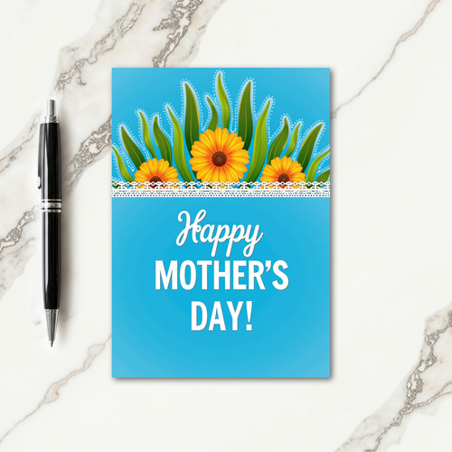 Polka Dot Floral Moms Day Card
