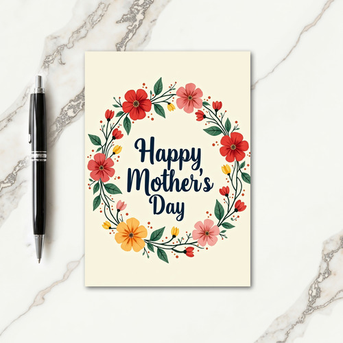 Polka Dot Floral Mothers Card