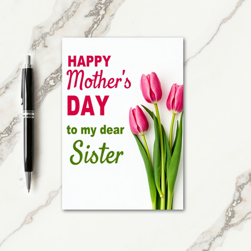 Polka Dot Floral Mothers Sister Card