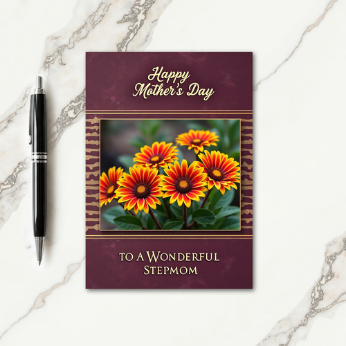 Polka Dot Floral Photo Greeting Card