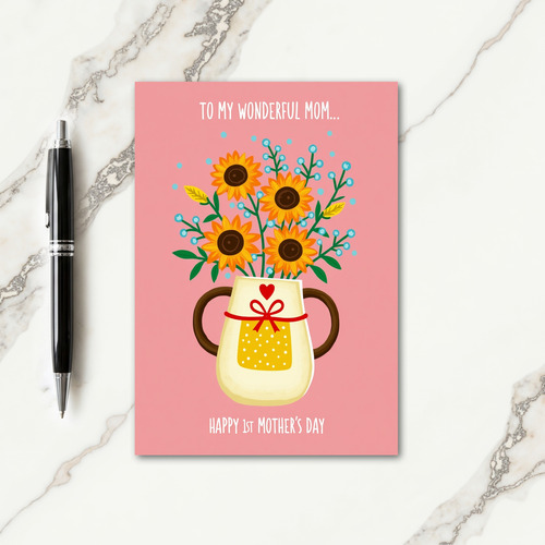 Polka Dot Floral Pitcher Card