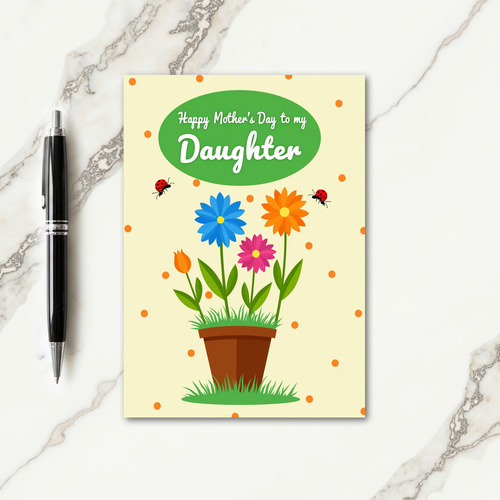 Polka Dot Floral Pot Card