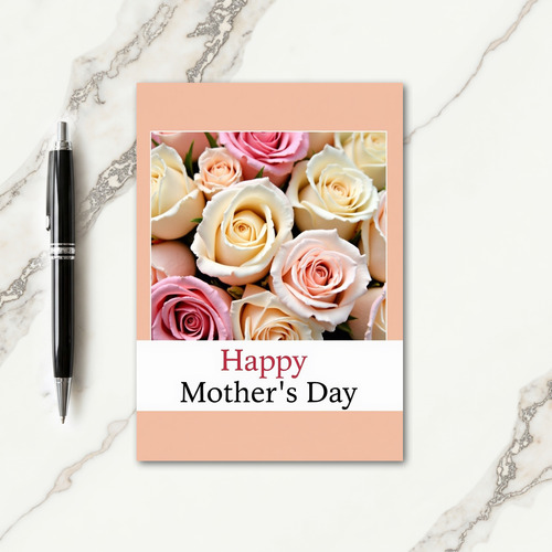 Polka Dot Floral Rose Mothers Day Card