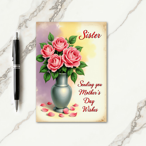 Polka Dot Floral Roses Card