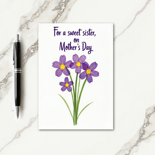 Polka Dot Floral Sweet Sister Card