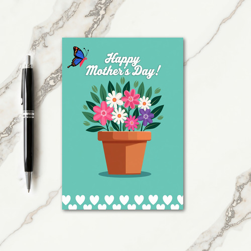 Polka Dot Floral Tribute Card