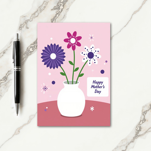Polka Dot Flower Design Card