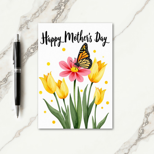 Polka Dot Flower Insect Card