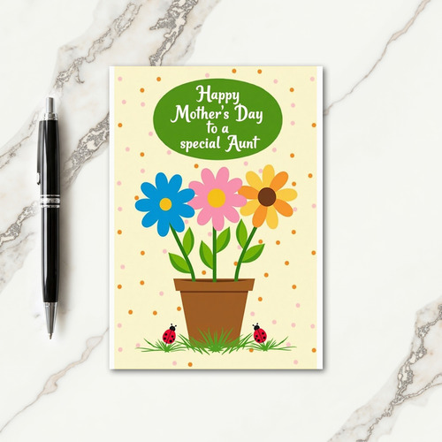 Polka Dot Flower Thank You Card