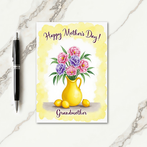 Polka Dot Flowers Happy Day Card