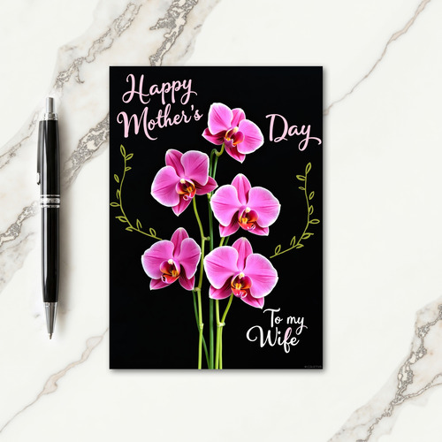 Polka Dot Fuchsia Floral Card