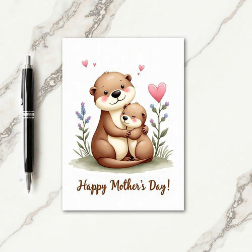 Polka Dot Furry Friends Mothers Card