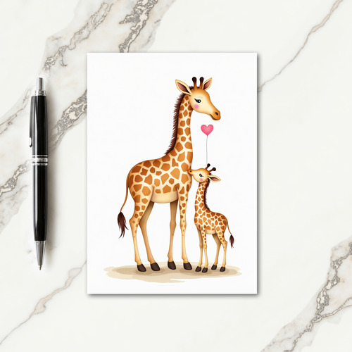 Polka Dot Giraffe Love Card