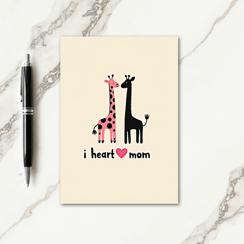 Polka Dot Giraffe Mom Card
