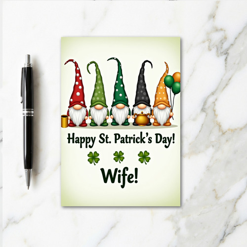 Polka Dot Gnome Happy St Patricks Card