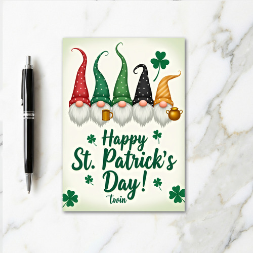 Polka Dot Gnome Holiday Card