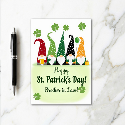 Polka Dot Gnome St Patricks Day Card