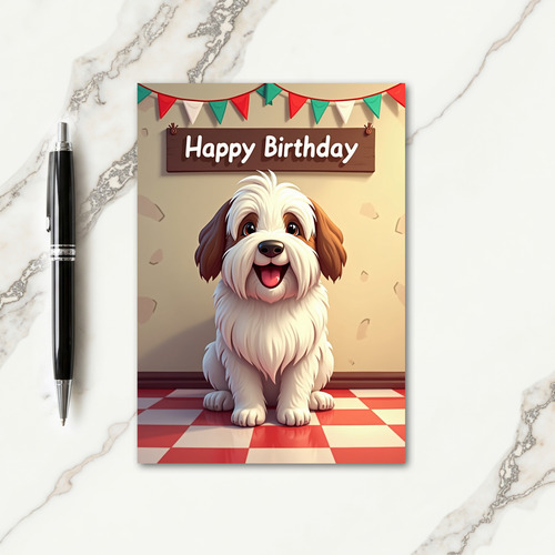 Polka Dot Happy Dog Card