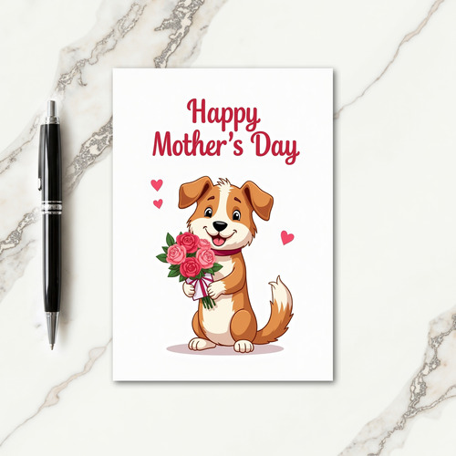 Polka Dot Happy Puppy Card