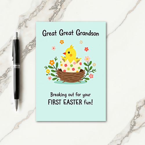 Polka Dot Hatchling Easter Card