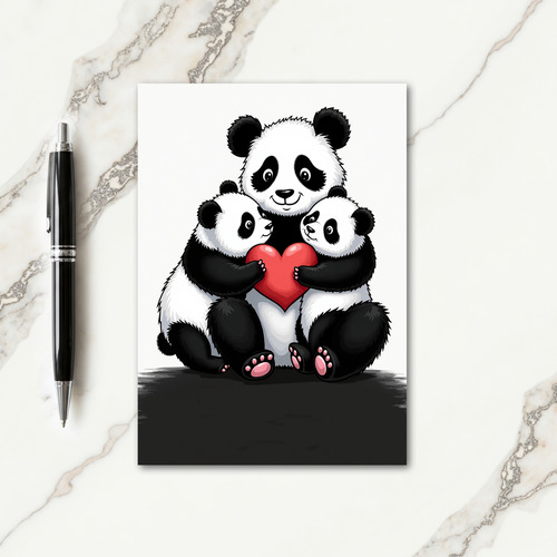 Polka Dot Heart Family Card