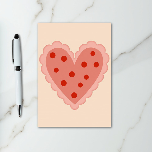 Polka Dot Heart Love Card