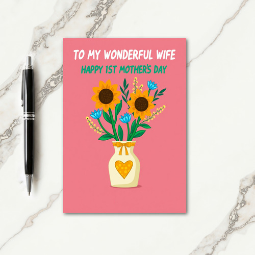 Polka Dot Heart Vase Card