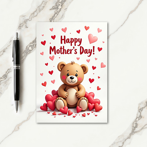 Polka Dot Hearts Love Card