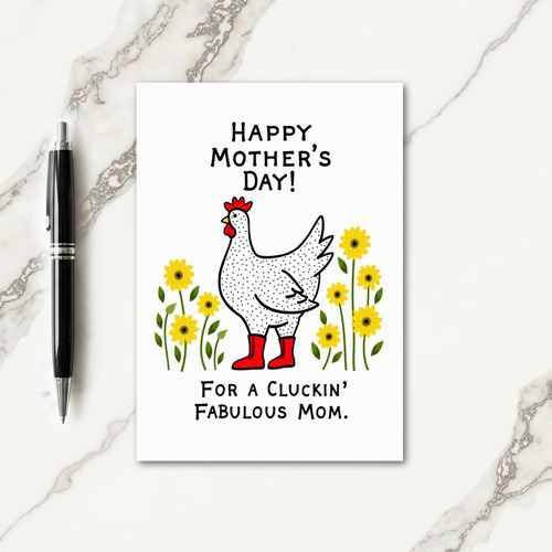 Polka Dot Hen Mothers Day Card