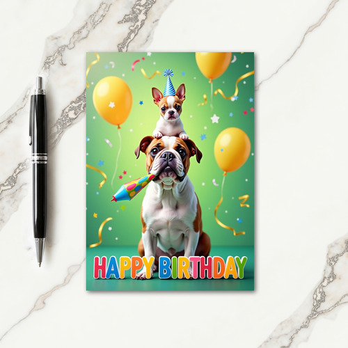 Polka Dot Horn Birthday Card