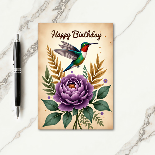 Polka Dot Iridescent Bird Card