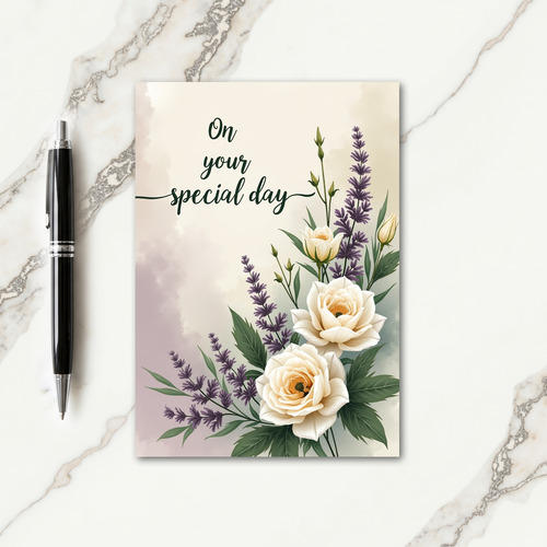Polka Dot Ivory Bloom Card