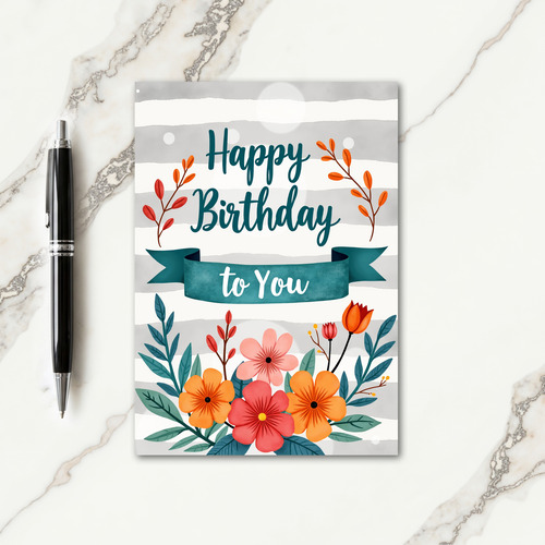 Polka Dot Joyful Teal Script Card