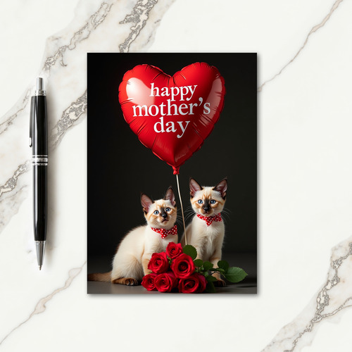 Polka Dot Kitten Love Card