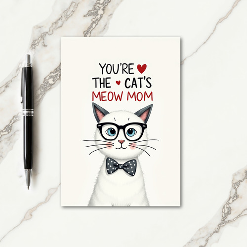 Polka Dot Kitty Friend Card