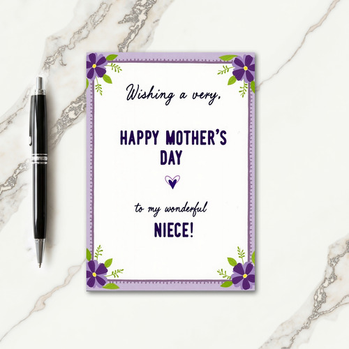 Polka Dot Lavender Floral Card