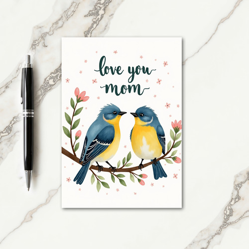 Polka Dot Love Birds Card
