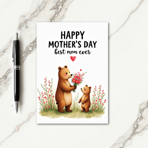 Polka Dot Loving Bear Card