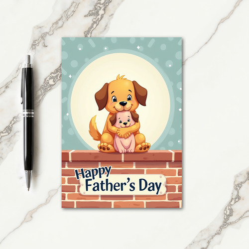 Polka Dot Loving Puppy Fathers Day Card