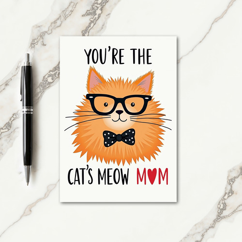 Polka Dot Meow Mom Card
