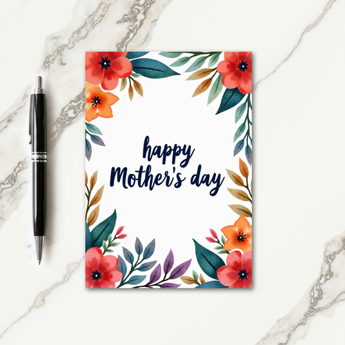 Polka Dot Moms Day Floral Card