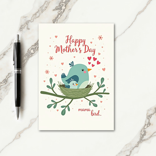 Polka Dot Mother Bird Card