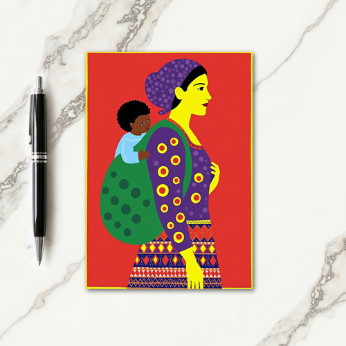Polka Dot Mother Child Art Card