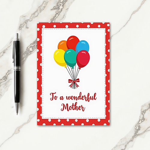 Polka Dot Mothers Day Wishes Card