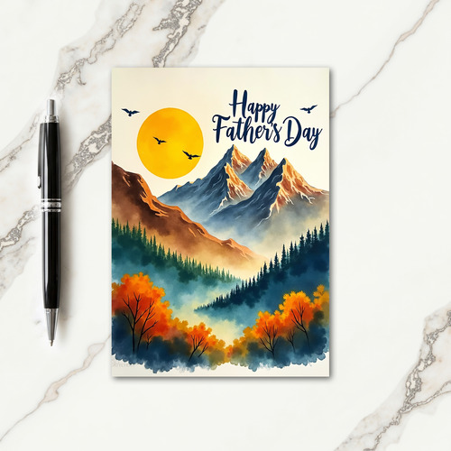 Polka Dot Mountain Scene Card