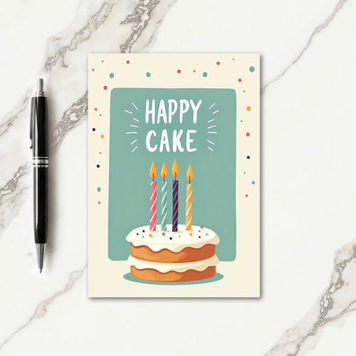 Polka Dot Party Cake Card