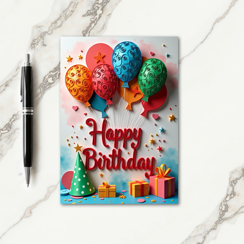Polka Dot Party Hat Card