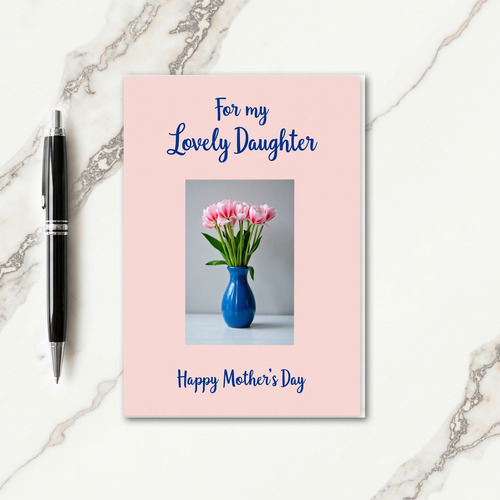 Polka Dot Pastel Floral Photo Card