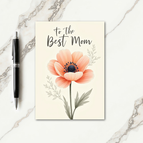 Polka Dot Peach Bloom Card